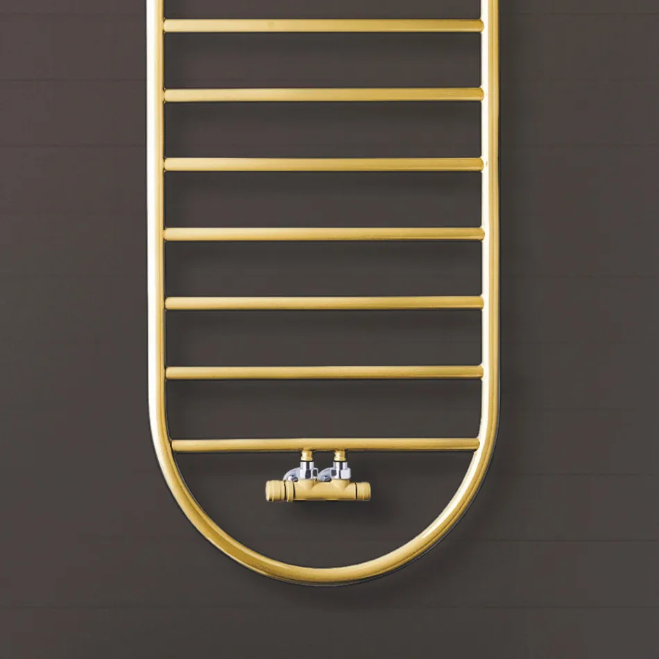“Tutto Tondo Slim” Design Towel Warmer in Steel Made in Italy - Smooth Viadurini