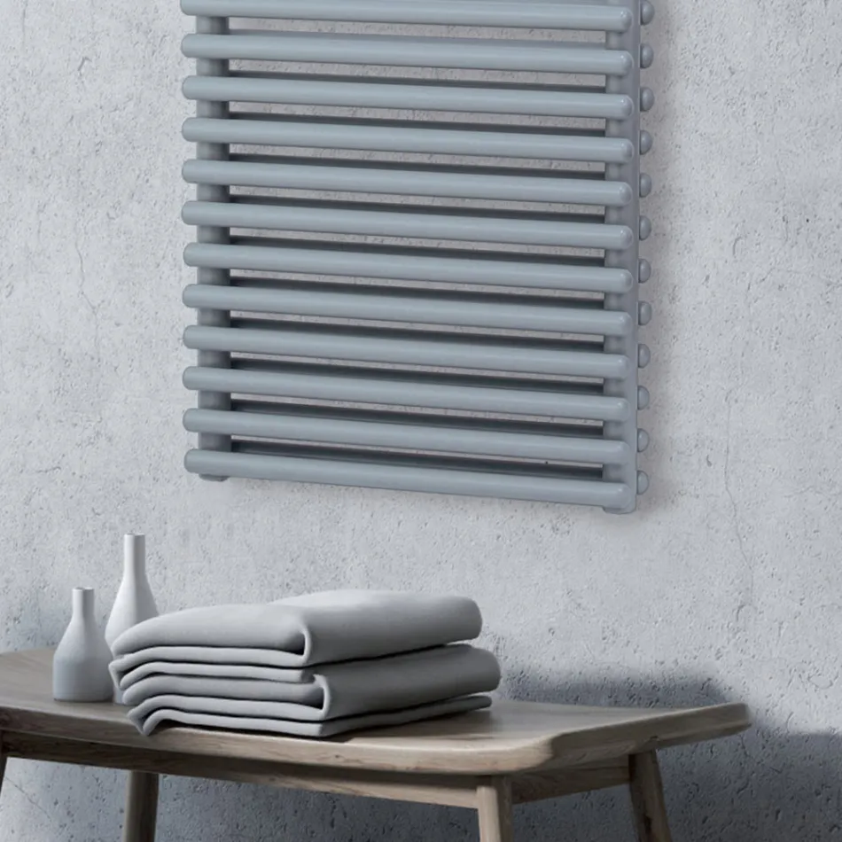 Electric Towel Warmer with 4 Series of Horizontal Elements Made in Italy - Meringue Viadurini