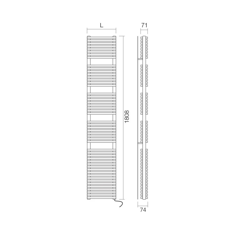 Electric Towel Warmer with Double Section of Horizontal Elements - Pudding Viadurini