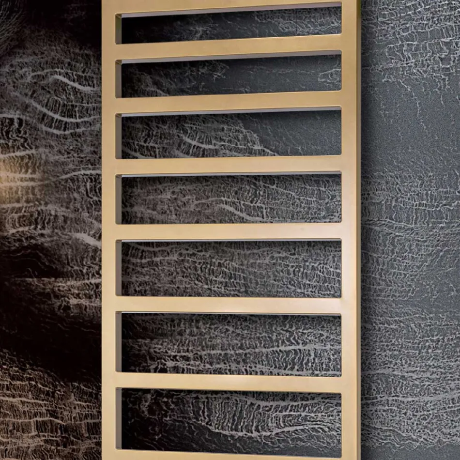 Electric Towel Warmer with Simple Queues in Steel Made in Italy - Pistachio Viadurini