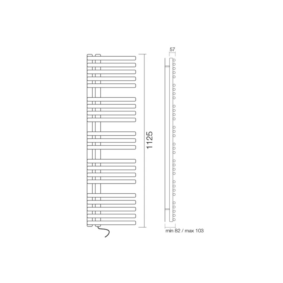 Electric Towel Warmer in Carbon Steel Made in Italy - Sour Cherries Viadurini
