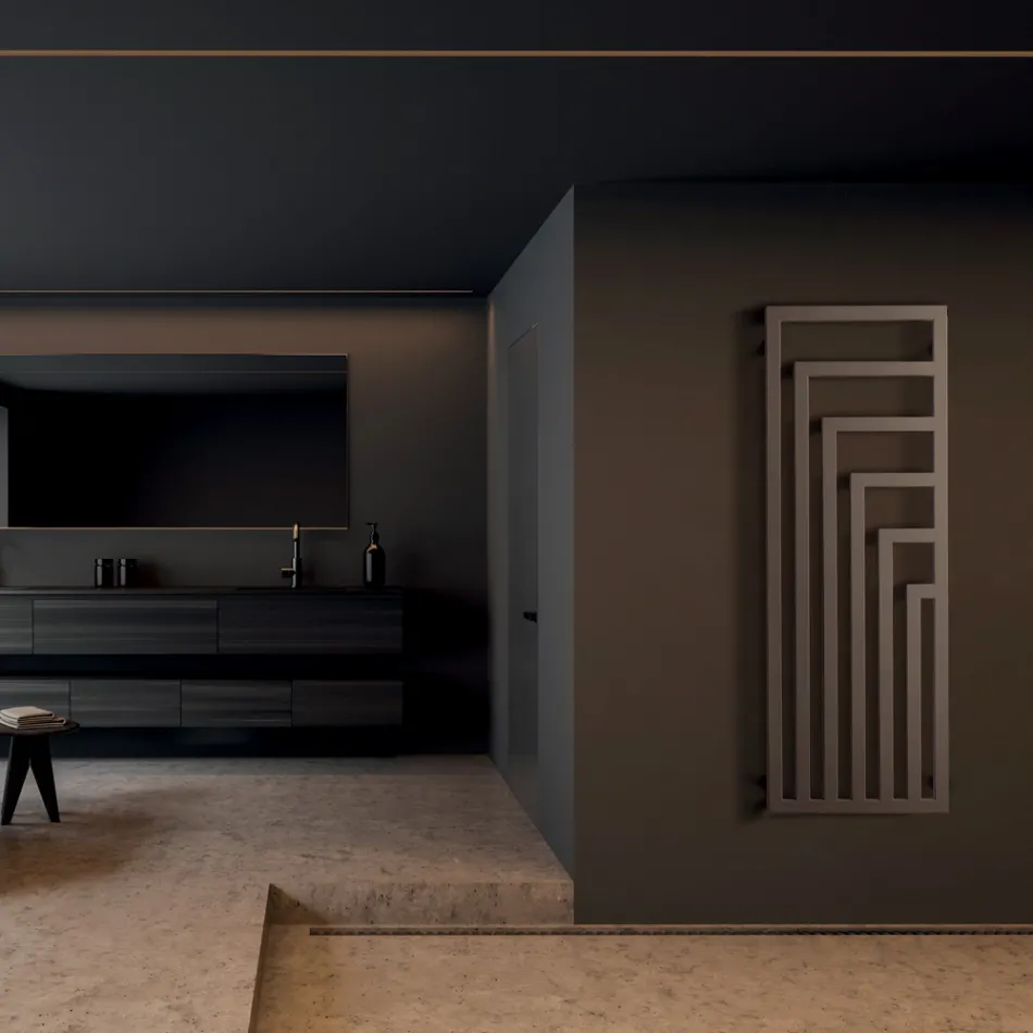 Electric Steel Towel Warmer with Modern Design Made in Italy - Potentia Viadurini