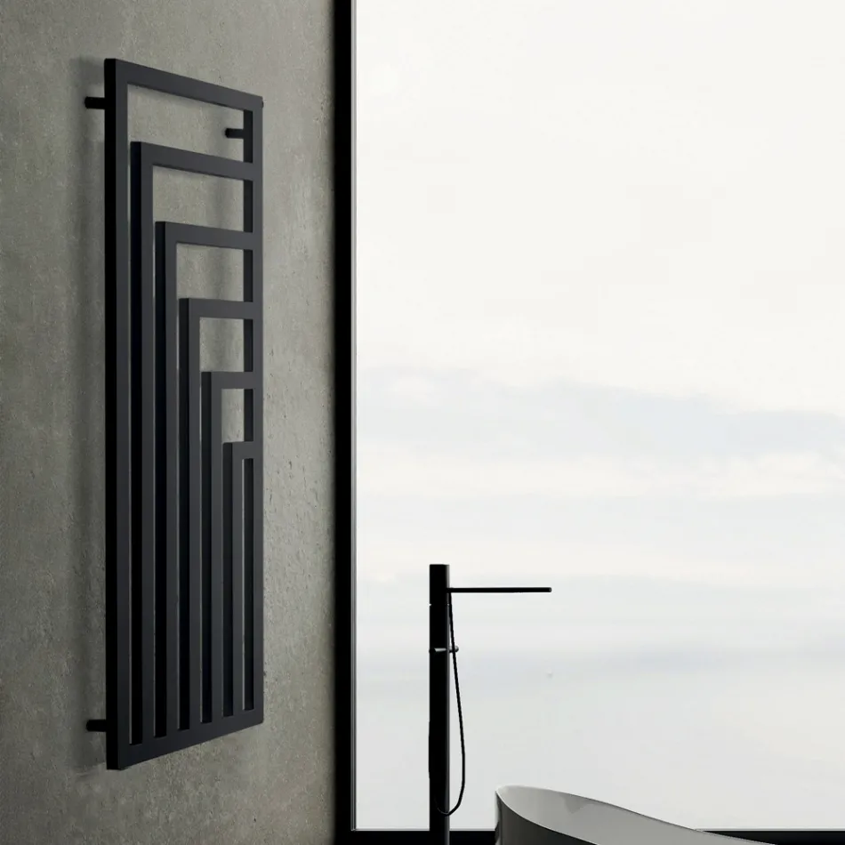 Electric Steel Towel Warmer with Modern Design Made in Italy - Potentia Viadurini