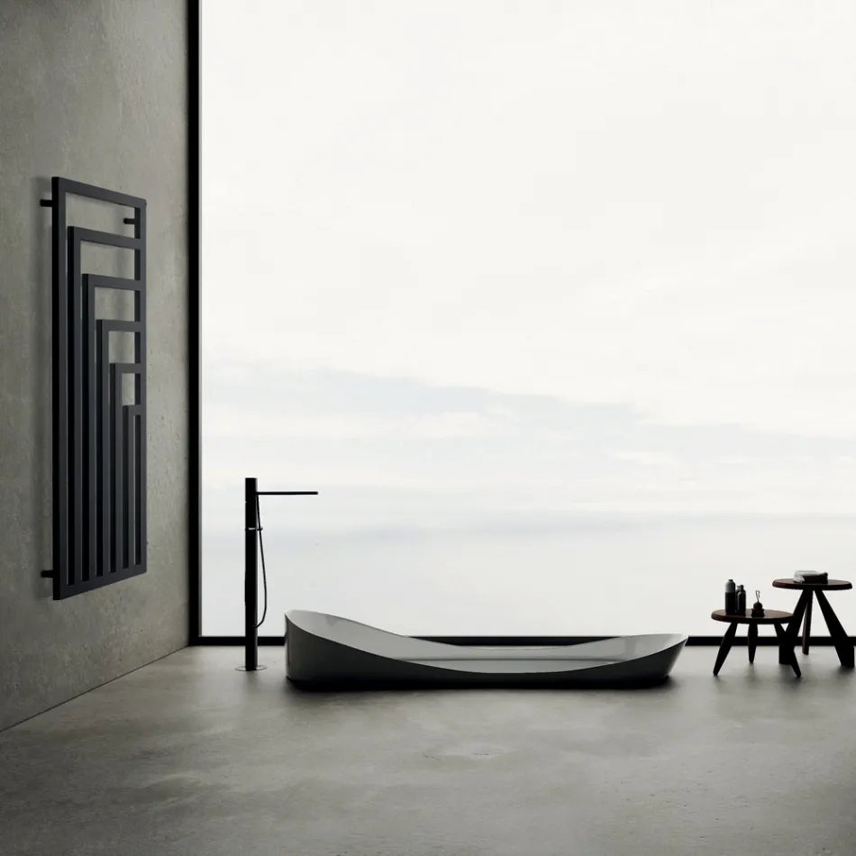 Electric Steel Towel Warmer with Modern Design Made in Italy - Potentia Viadurini