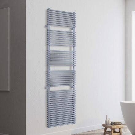 Electric Towel Warmer in Steel with Aluminum Finish, Made in Italy - Brioches Viadurini