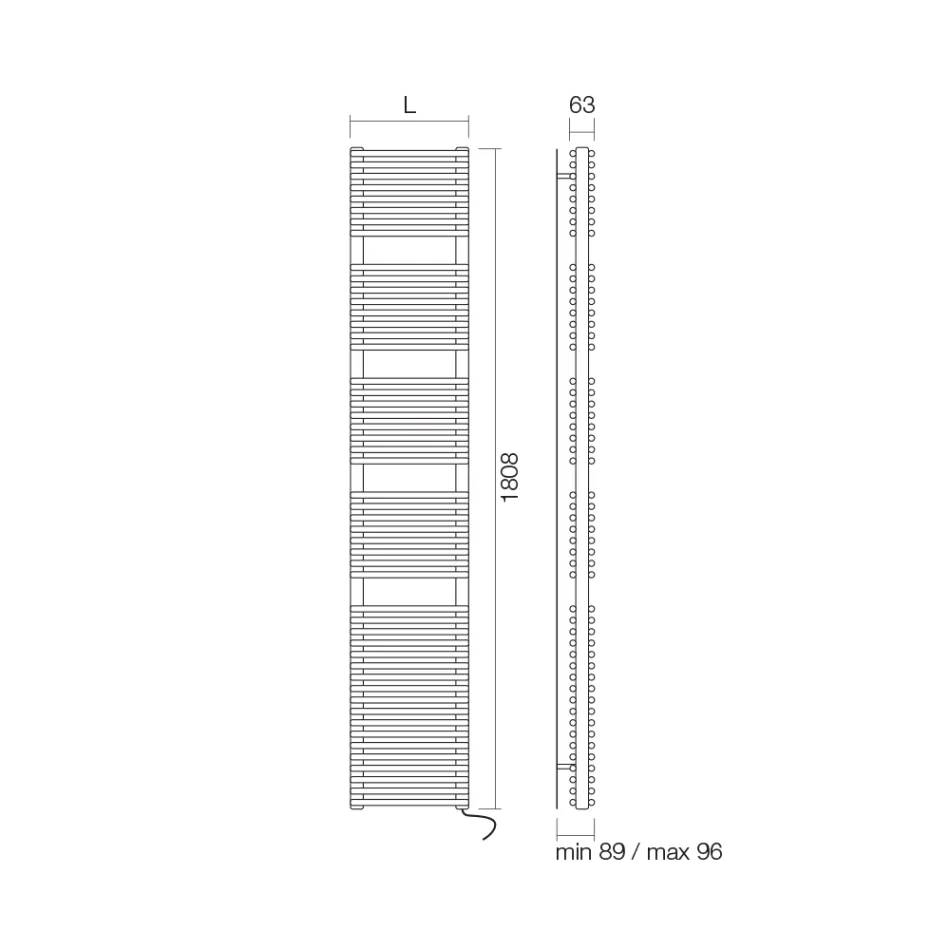 Electric Towel Warmer in Steel Aluminium Finish Made in Italy - Brioches Viadurini