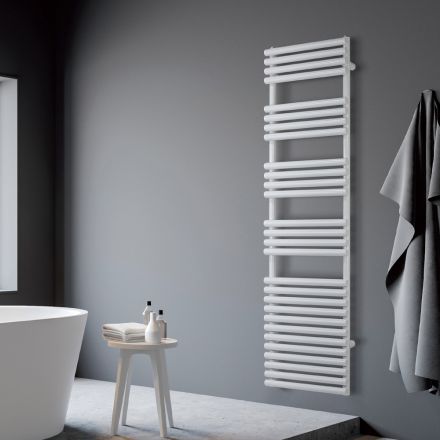 Electric Towel Warmer in Steel Pure White Finish Made in Italy - Lemon Viadurini