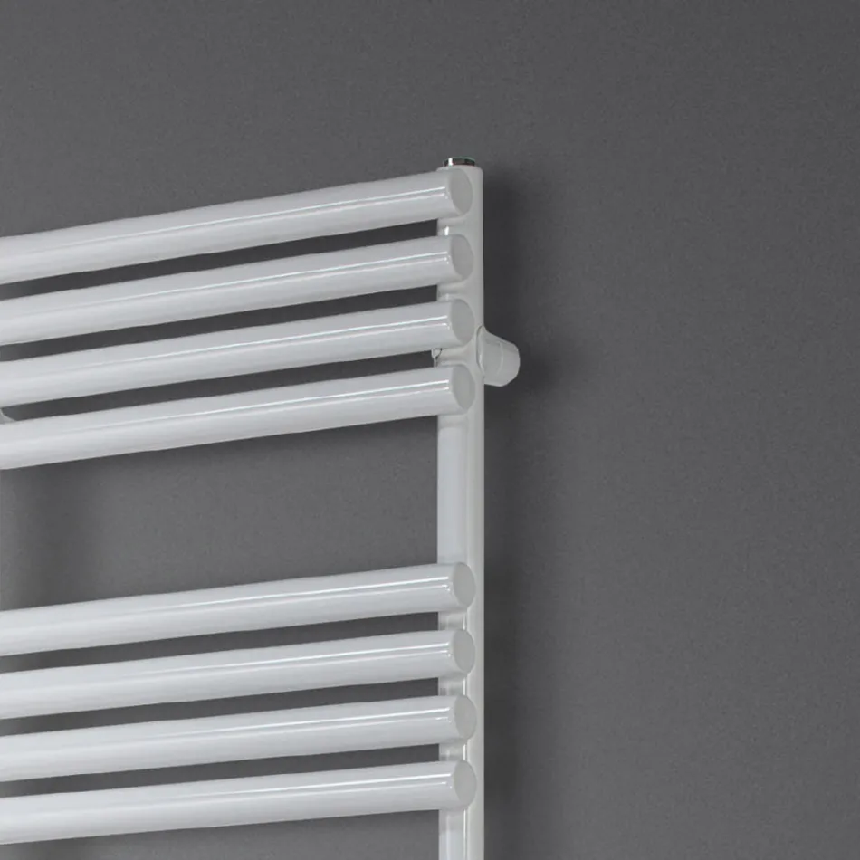 Electric Towel Warmer in Steel Pure White Finish Made in Italy - Lemon Viadurini