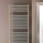 Electric Towel Warmer in Steel Chrome and Gold Finish Made in Italy - Laura Viadurini