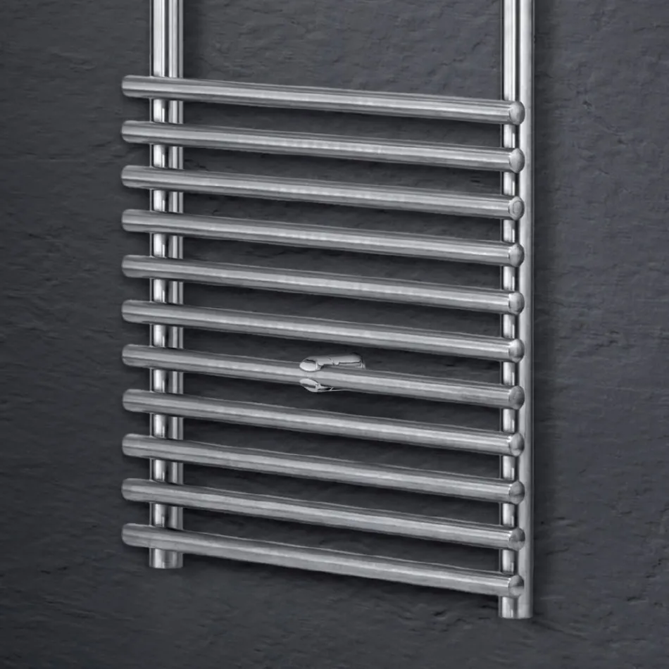 Electric Towel Warmer in Steel Satin Finish Made in Italy - Peel Viadurini