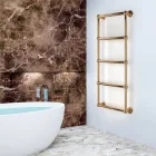 Electric Towel Warmer in Brass with Connection Spheres Made in Italy - Ricotta Viadurini