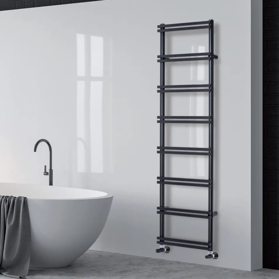 Hydraulic Towel Warmer with Vertical Manifolds Made in Italy - Zenzero Viadurini