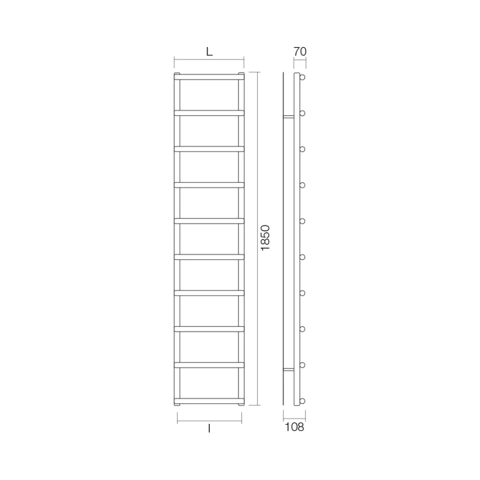 Hydraulic Towel Warmer with Circular Elements Made in Italy - Strawberry Viadurini