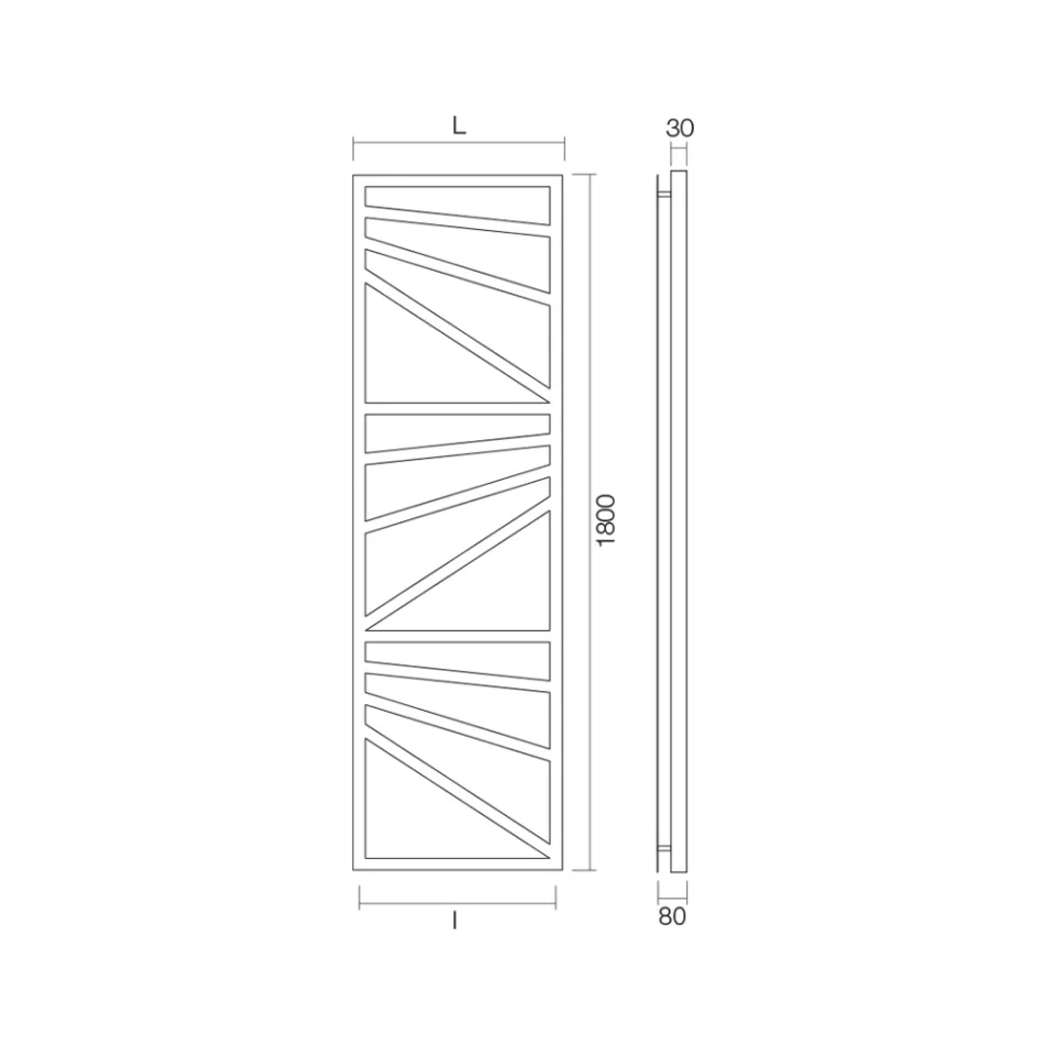 Hydraulic Towel Warmer with Square Elements Made in Italy - Almonds Viadurini