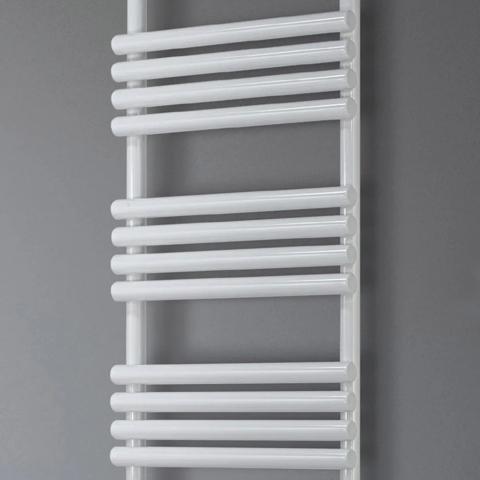 Hydraulic Towel Warmer in Steel Pure White Finish Made in Italy - Lemon Viadurini