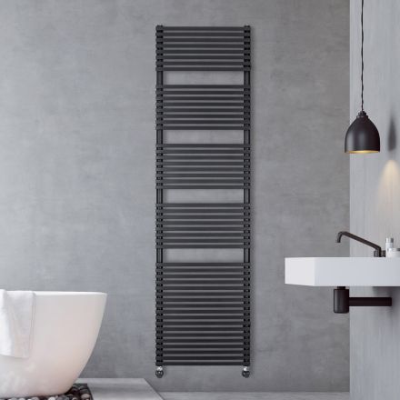 Hydraulic Towel Warmer in Steel with Jet Black Finish Made in Italy - Brownies Viadurini