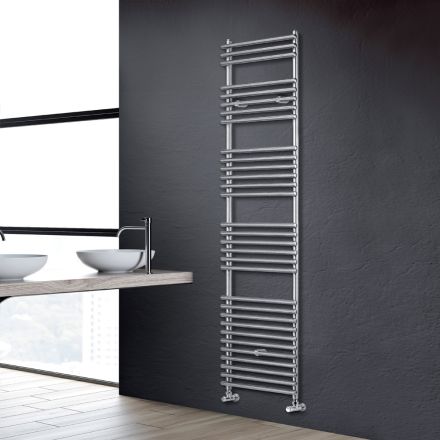 Hydraulic Towel Warmer in Steel Satin Finish Made in Italy - Peel Viadurini