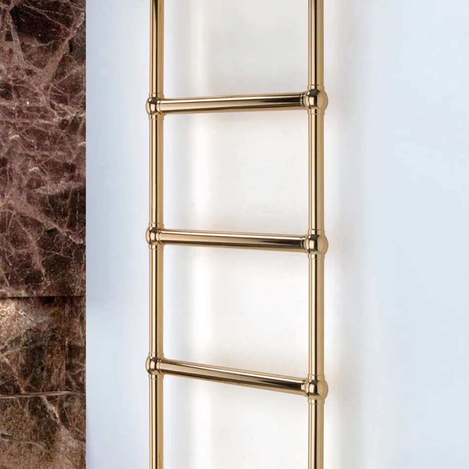 Hydraulic Towel Warmer in Brass with Connection Spheres Made in Italy - Ricotta Viadurini