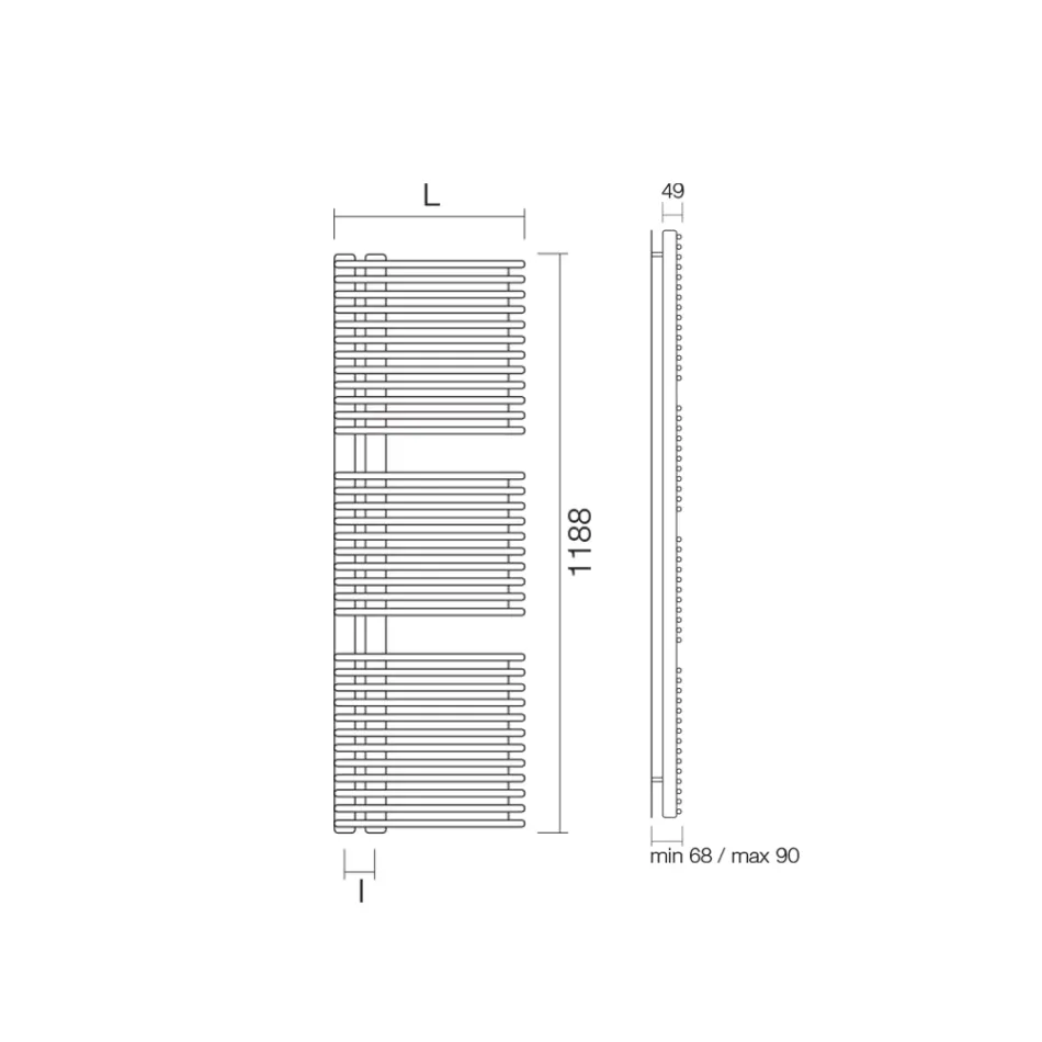 Carbon Steel Towel Warmer with Hydraulic System - Peanuts Viadurini
