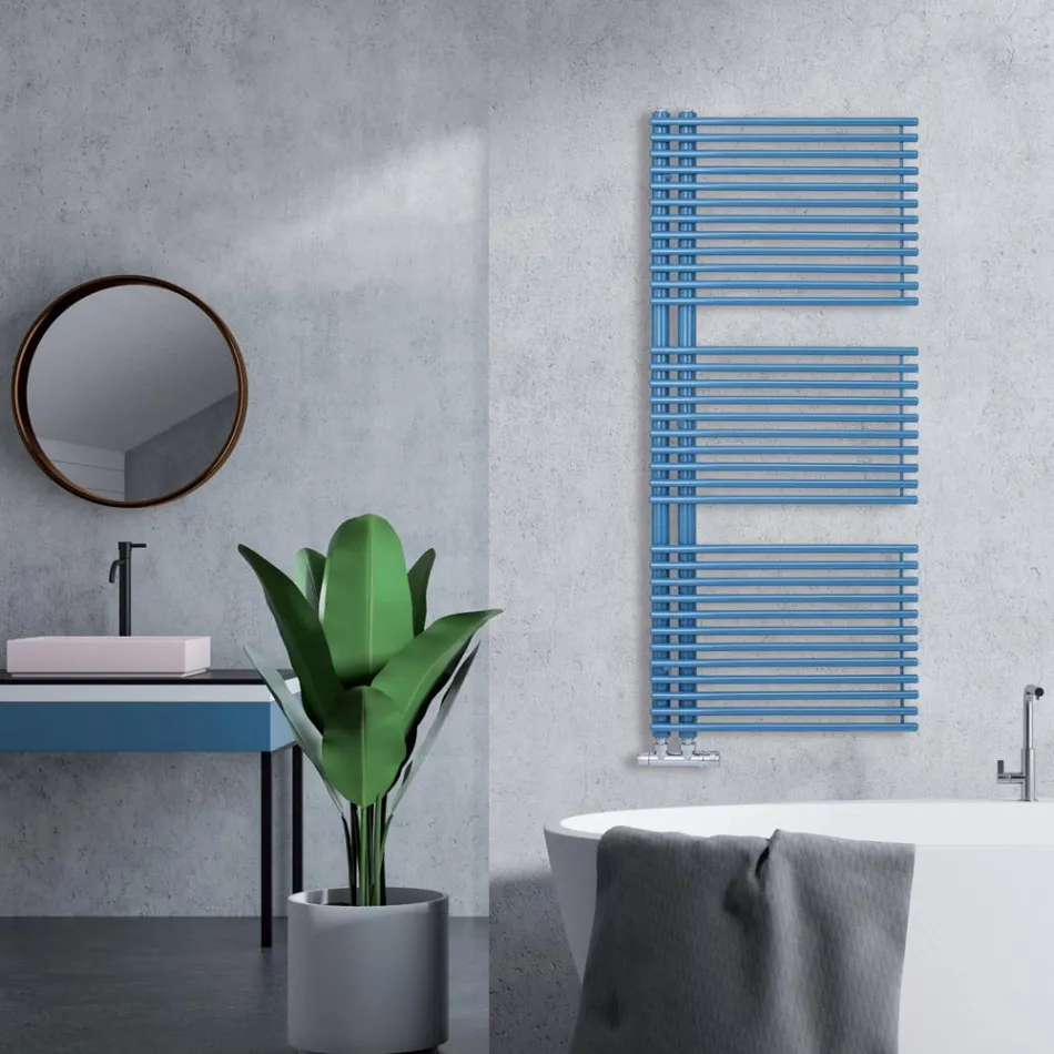 Carbon Steel Towel Warmer with Mixed System - Peanuts Viadurini