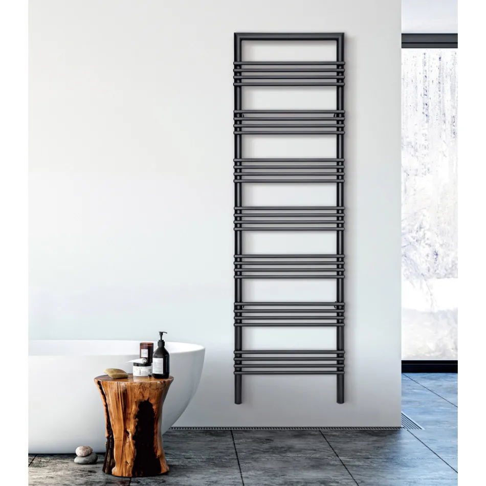 Steel Towel Warmer with Electric System Made in Italy - Rum Viadurini