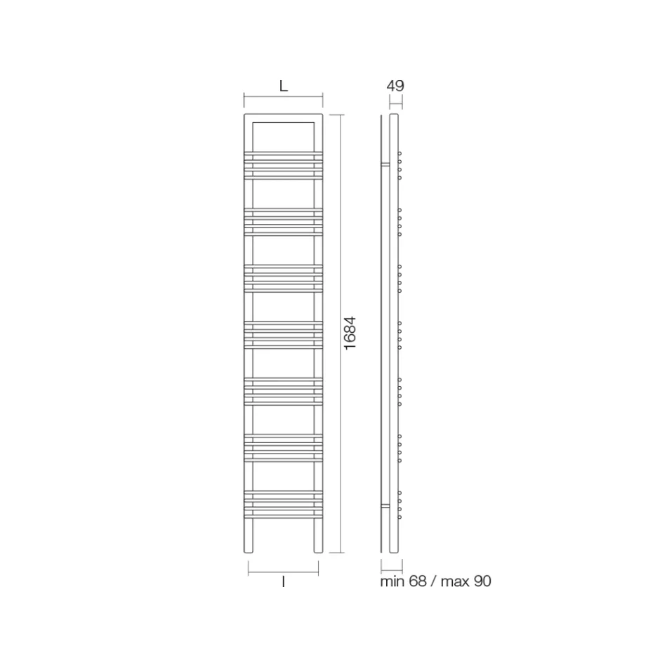 Steel Towel Warmer with Hydraulic System Made in Italy - Rum Viadurini