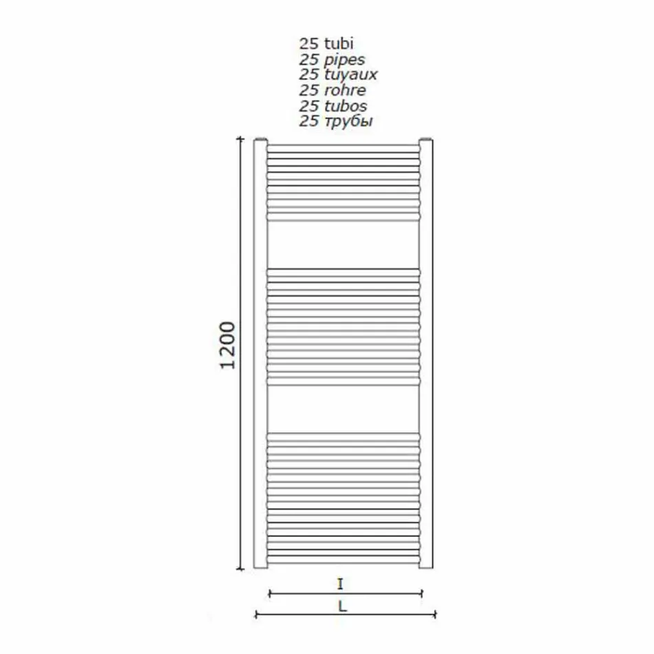 Stainless Steel Design Wall Mounted Towel Warmer for Bathroom, 2 Sizes 391 W - Italo Viadurini