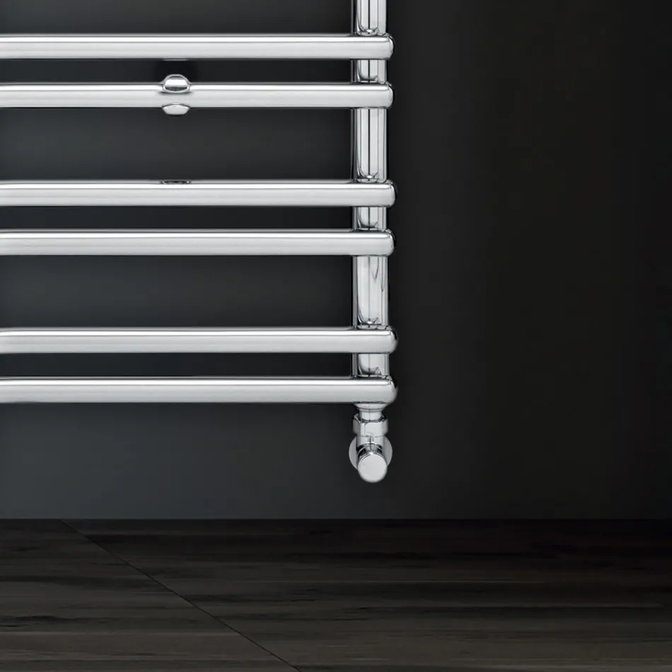 Mixed Towel Warmer with Horizontal Elements Made in Italy - Amaretti Viadurini