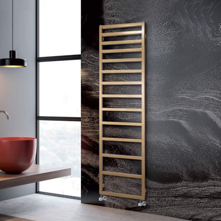 Mixed Towel Warmer with Simple Queues in Steel Made in Italy - Pistachio Viadurini