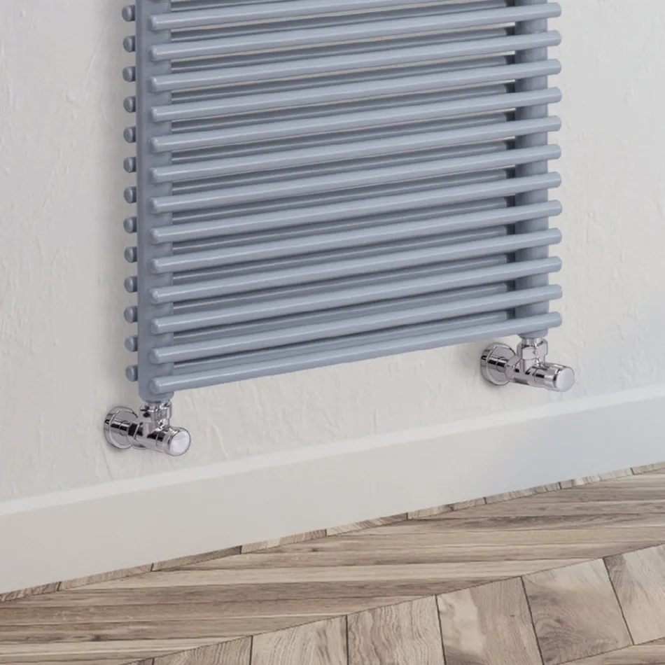 Mixed Towel Warmer in Steel Aluminium Finish Made in Italy - Brioches Viadurini