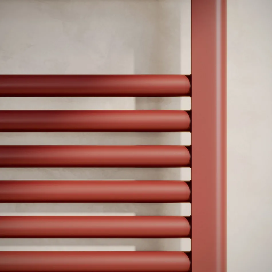 Single Hydraulic Towel Warmer in Carbon Steel Rust Made in Italy - Alan Viadurini