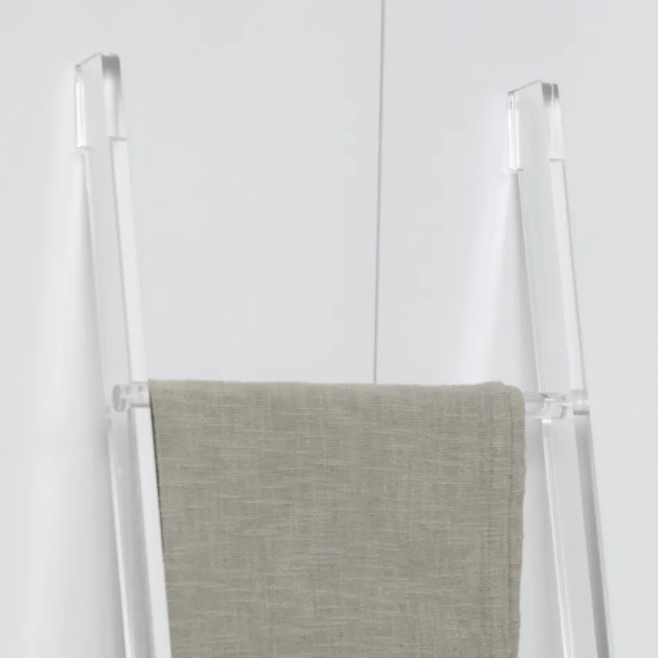 Transparent Acrylic Crystal Bathroom Towel Holder Ladder - Smart Viadurini