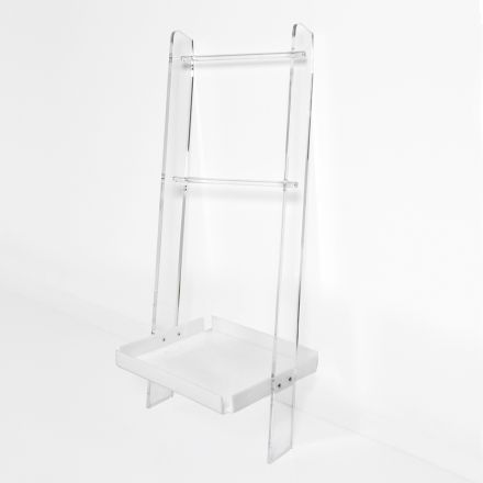 White Plexiglass Towel Ladder Made in Italy - Jamira Viadurini