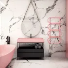 Electric Towel Warmer Ladder Round Colored Steel Made in Italy - Chain Viadurini