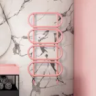 Round Colored Steel Hydraulic Towel Warmer Ladder Made in Italy - Chain Viadurini