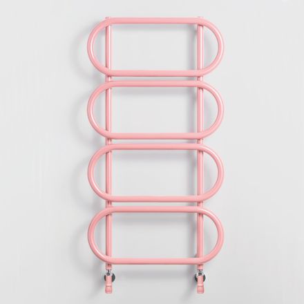 Round Colored Steel Hydraulic Towel Warmer Ladder Made in Italy - Chain Viadurini