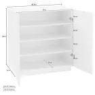2-Door Shoe Cabinet in Sustainable White or Slate Melamine Wood - Joris Viadurini