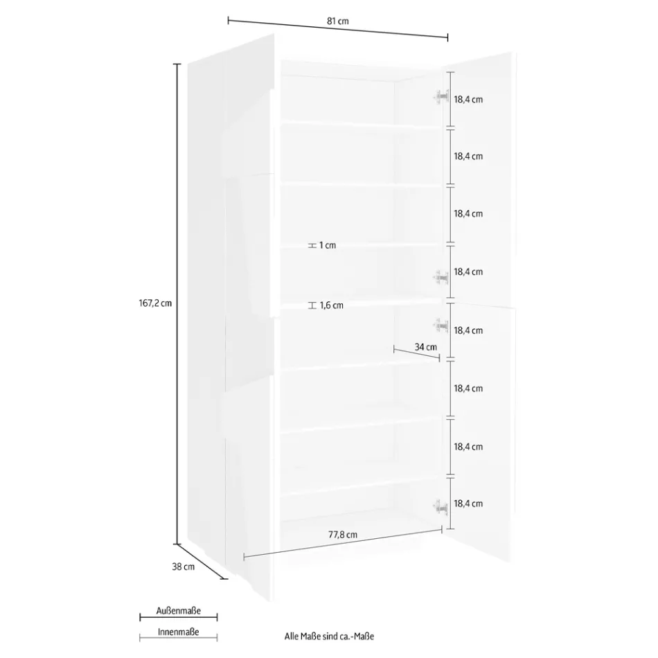High or Low Shoe Rack in Sustainable Wood Design with 2 or 4 Doors - Fjona Viadurini