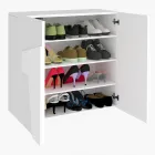 High or Low Shoe Rack in Sustainable Wood Design with 2 or 4 Doors - Fjona Viadurini
