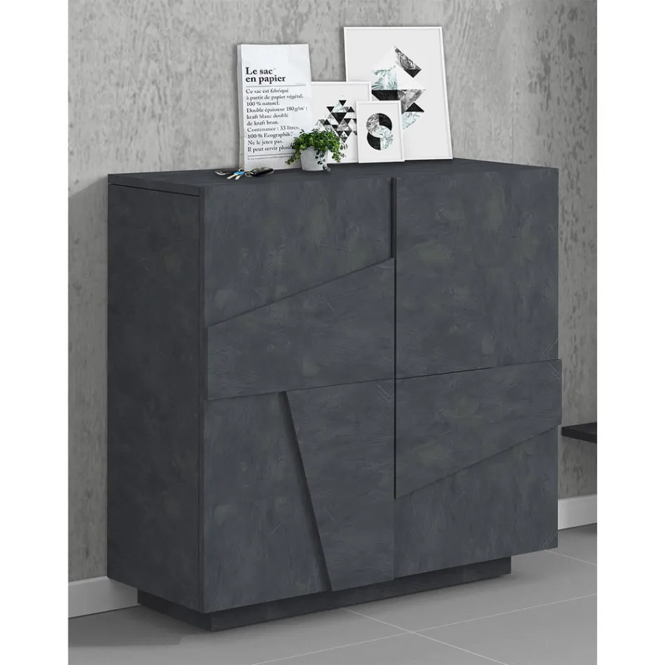 High or Low Shoe Rack in Sustainable Wood Design with 2 or 4 Doors - Fjona Viadurini