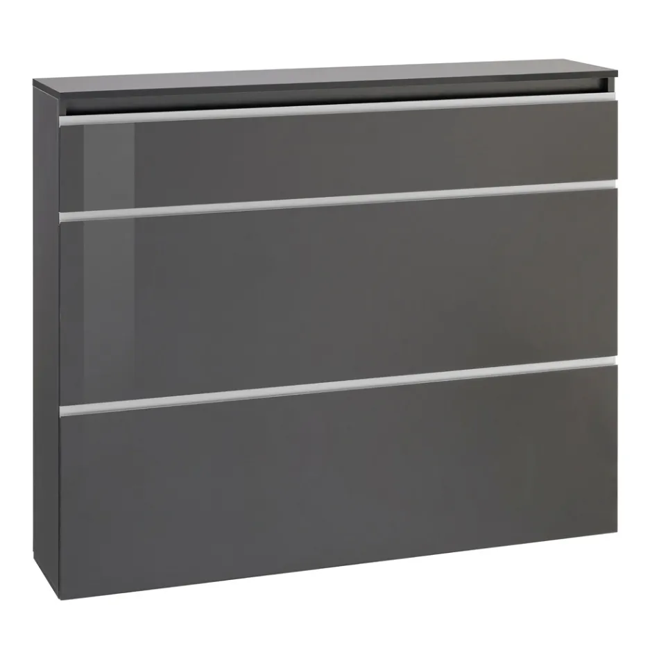 Shoe Cabinet White or Anthracite 3 Doors Sustainable Wood Design - Emanuelito Viadurini