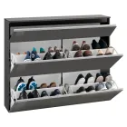 Shoe Cabinet White or Anthracite 3 Doors Sustainable Wood Design - Emanuelito Viadurini