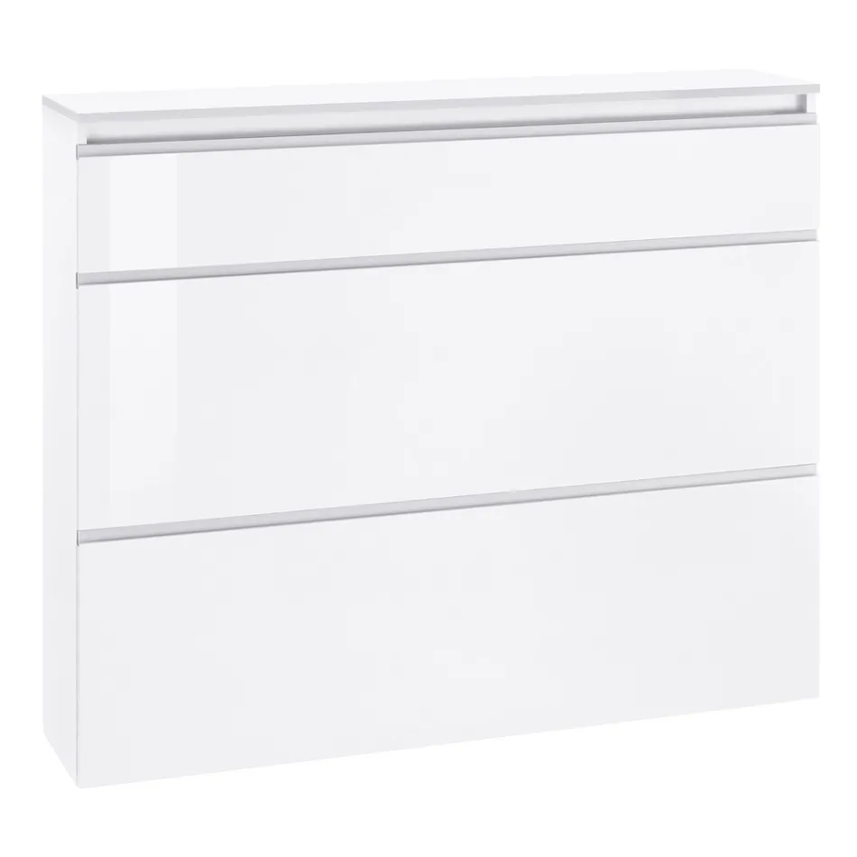 Shoe Cabinet White or Anthracite 3 Doors Sustainable Wood Design - Emanuelito Viadurini