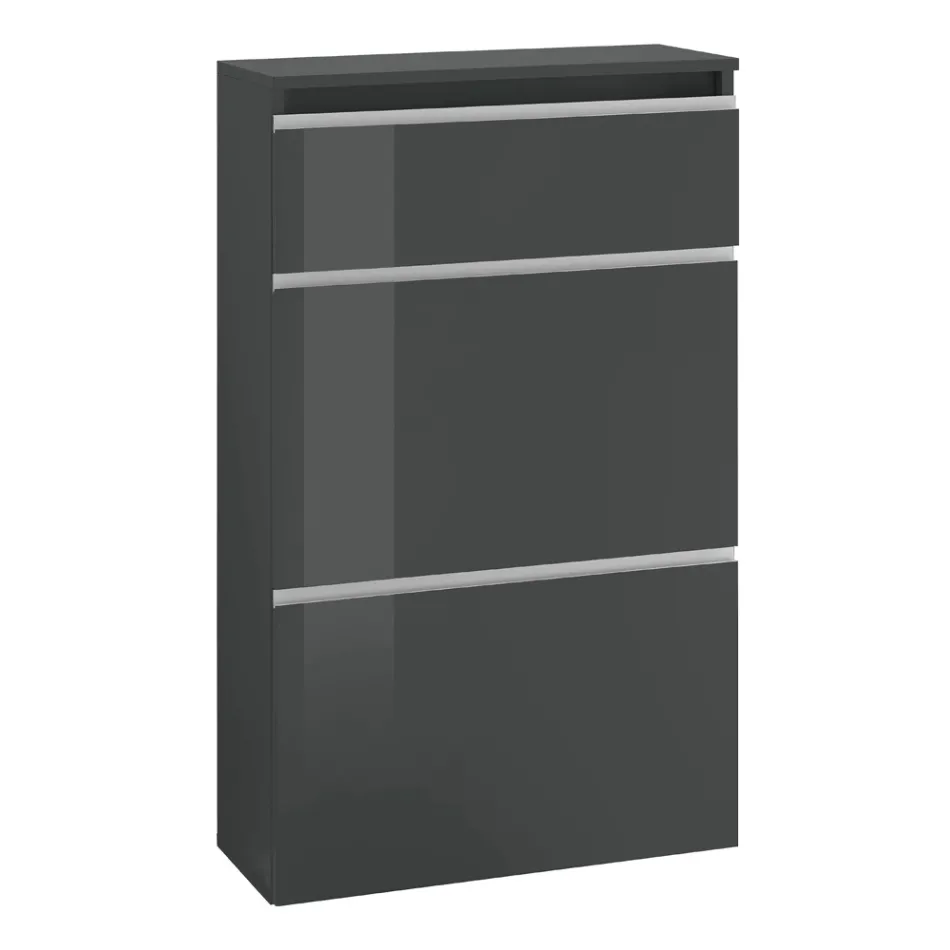 Shoe Cabinet White or Anthracite 3 Doors Sustainable Wood Design - Emanuelito Viadurini