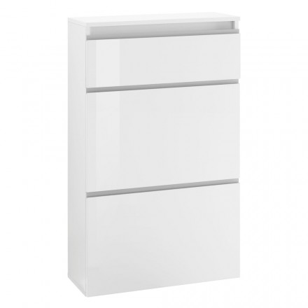Shoe Cabinet White or Anthracite 3 Doors Sustainable Wood Design - Emanuelito Viadurini