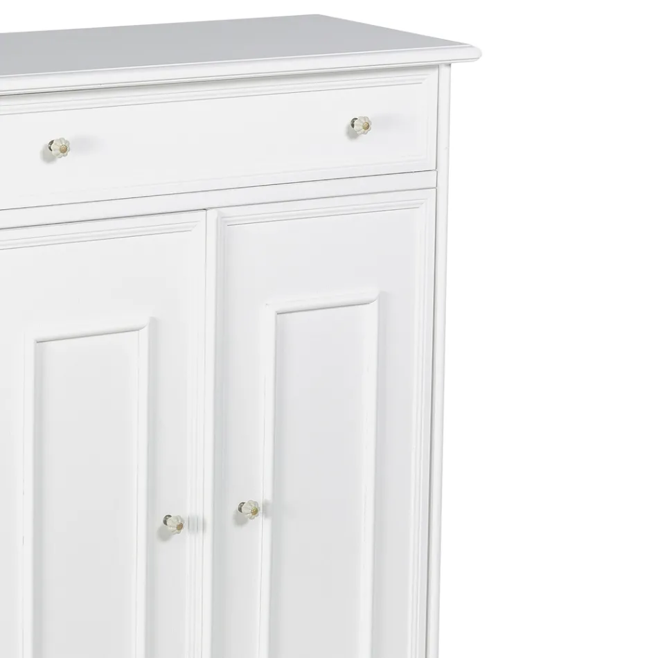 Shoe cabinet with 1 drawer and 2 wooden doors Made in Italy - Lasa Viadurini