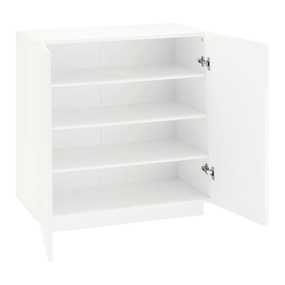 Shoe Cabinet for Lounge with 2 Doors in Melamine Made in Italy - Popilio Viadurini