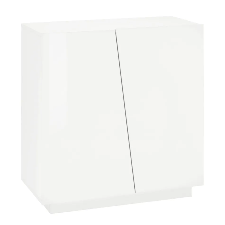 Shoe Cabinet for Lounge with 2 Doors in Melamine Made in Italy - Popilio Viadurini