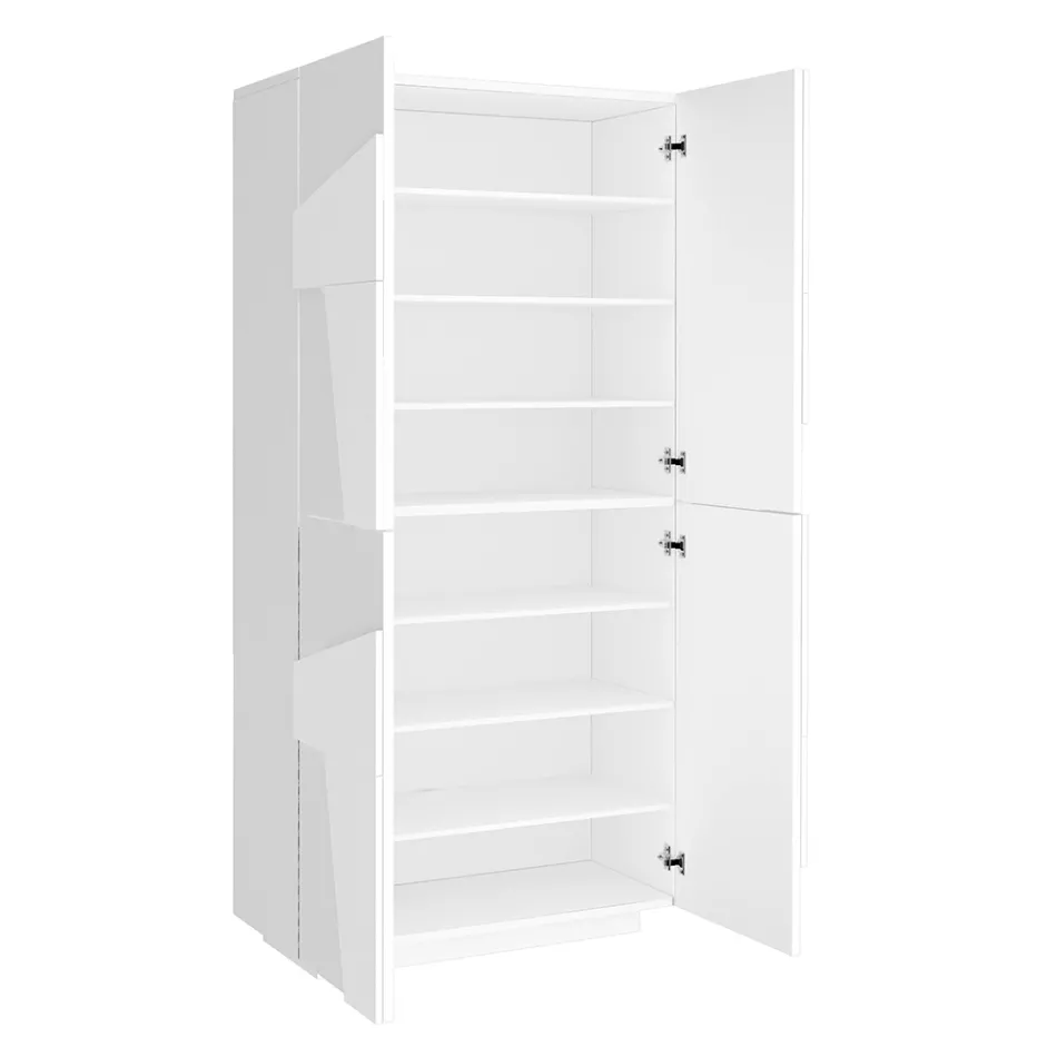 Indoor Melamine Shoe Cabinet with 4 Doors Made in Italy - Naditza Viadurini