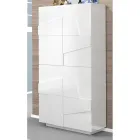 Indoor Melamine Shoe Cabinet with 4 Doors Made in Italy - Naditza Viadurini